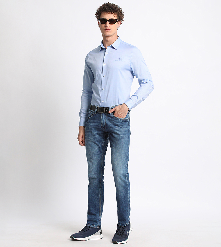 Logo Embroidered Long Sleeves Shirt