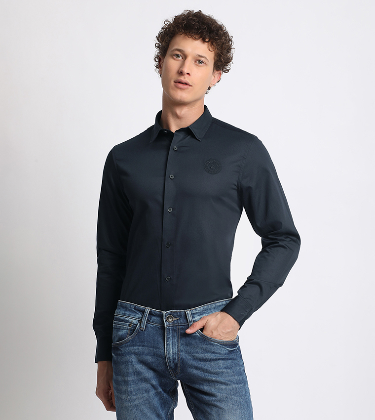 Logo Embroidered Long Sleeves Shirt