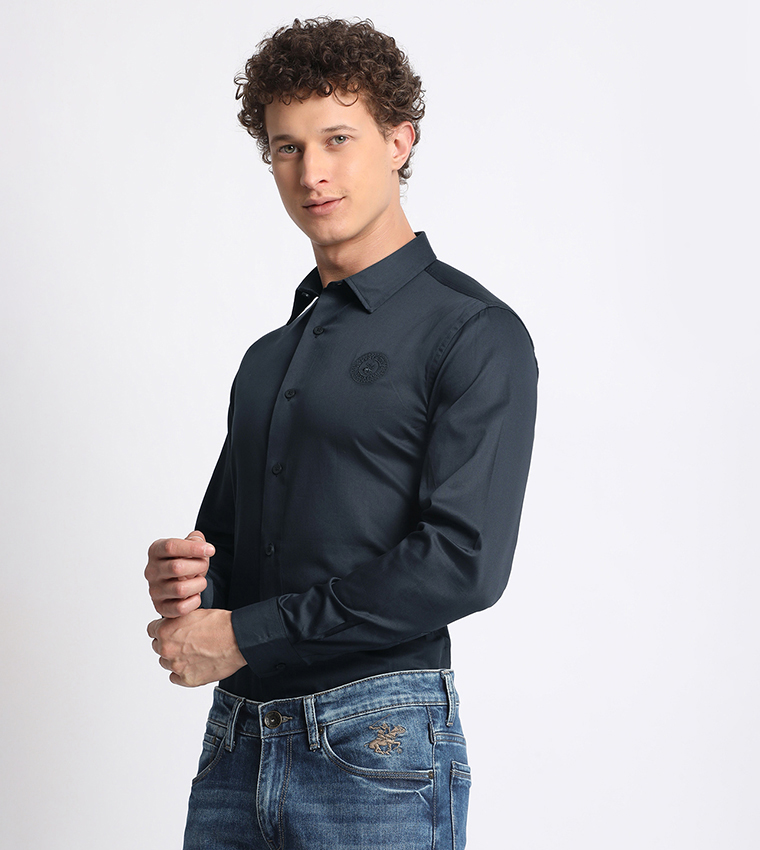 Logo Embroidered Long Sleeves Shirt