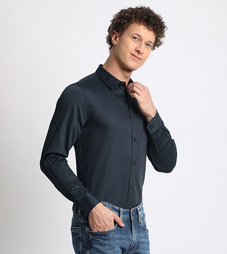 Logo Embroidered Long Sleeves Shirt