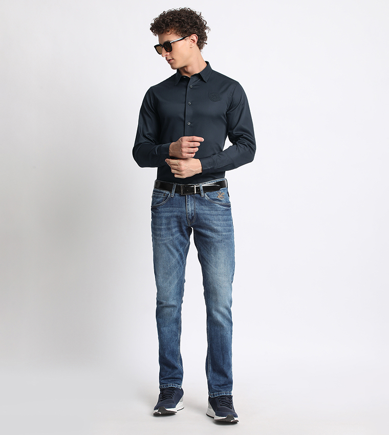Logo Embroidered Long Sleeves Shirt