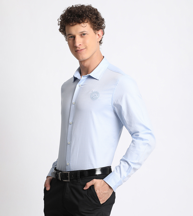 Logo Embroidered Long Sleeves Formal Shirt