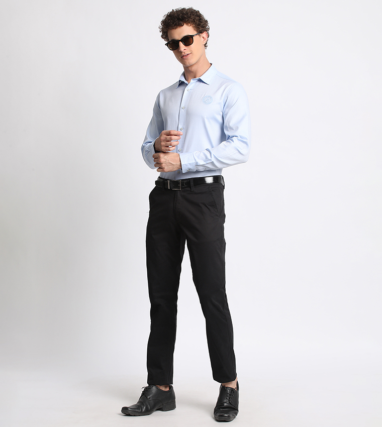 Logo Embroidered Long Sleeves Formal Shirt