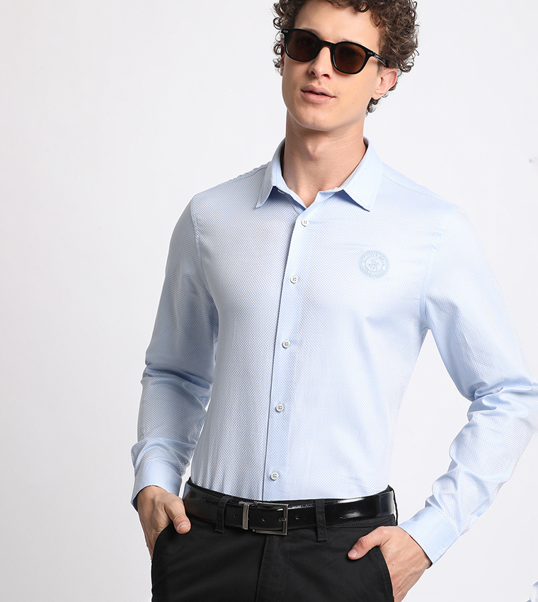 Logo Embroidered Long Sleeves Formal Shirt