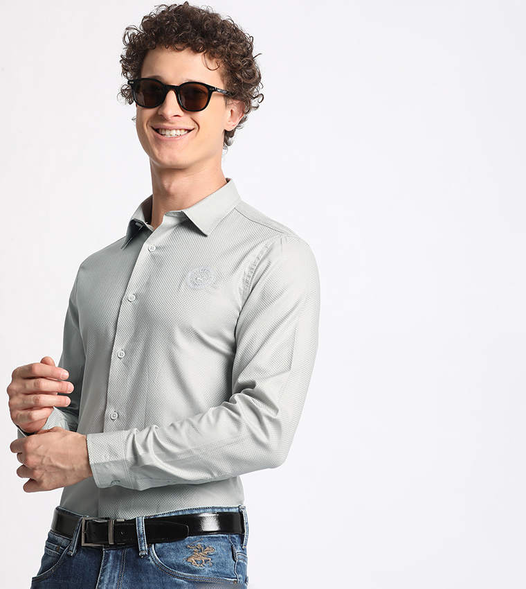 Logo Embroidered Long Sleeves Shirt