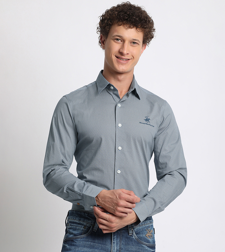 Logo Embroidered Long Sleeves Shirt