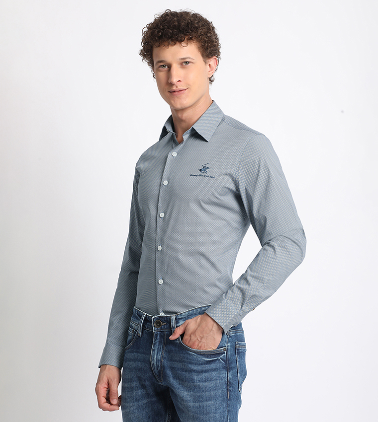 Logo Embroidered Long Sleeves Shirt