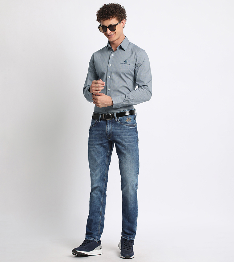 Logo Embroidered Long Sleeves Shirt