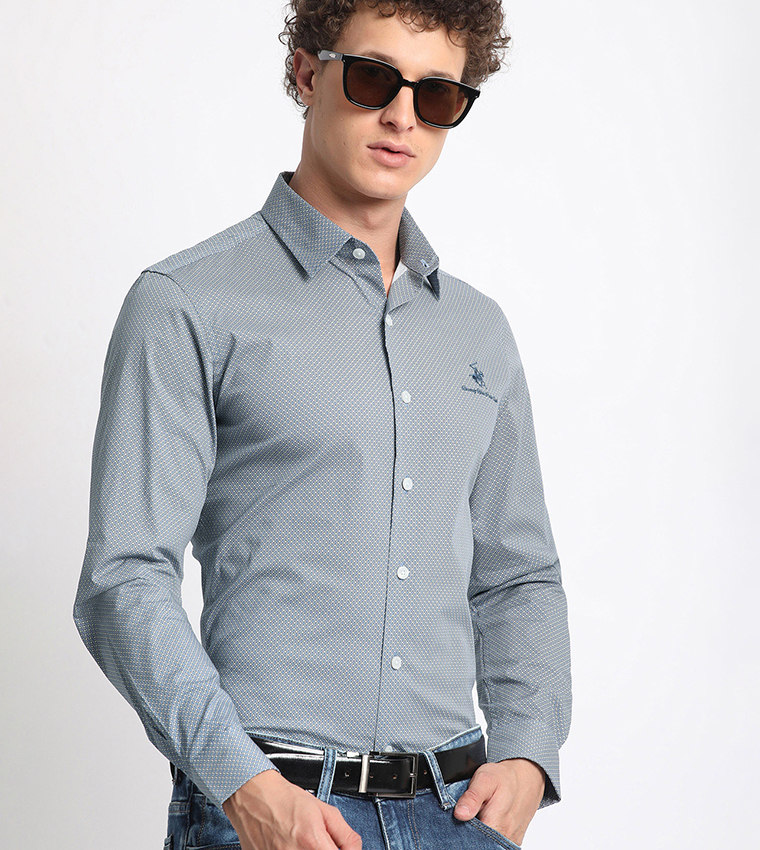 Logo Embroidered Long Sleeves Shirt