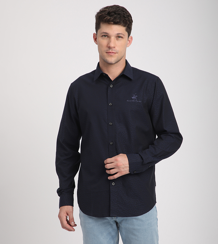 Logo Embroidered Long Sleeves Shirt