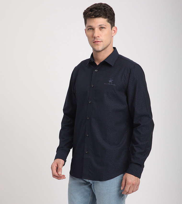 Logo Embroidered Long Sleeves Shirt