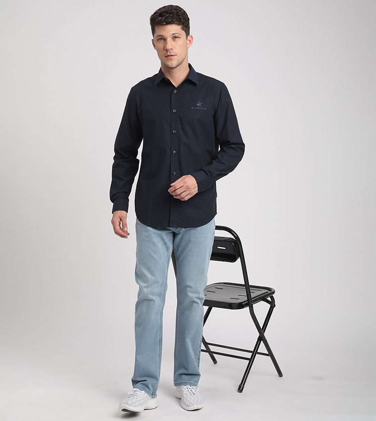 Logo Embroidered Long Sleeves Shirt