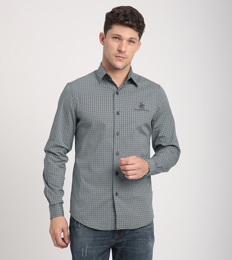 Logo Embroidered Long Sleeves Shirt