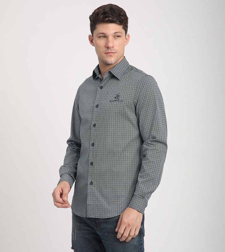 Logo Embroidered Long Sleeves Shirt