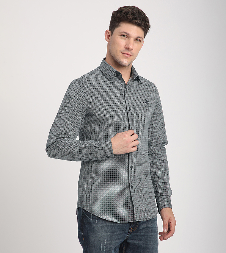 Logo Embroidered Long Sleeves Shirt