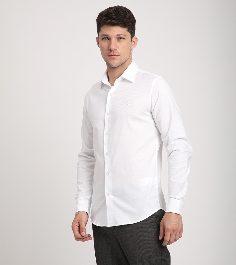 Logo Embroidered Long Sleeves Shirt