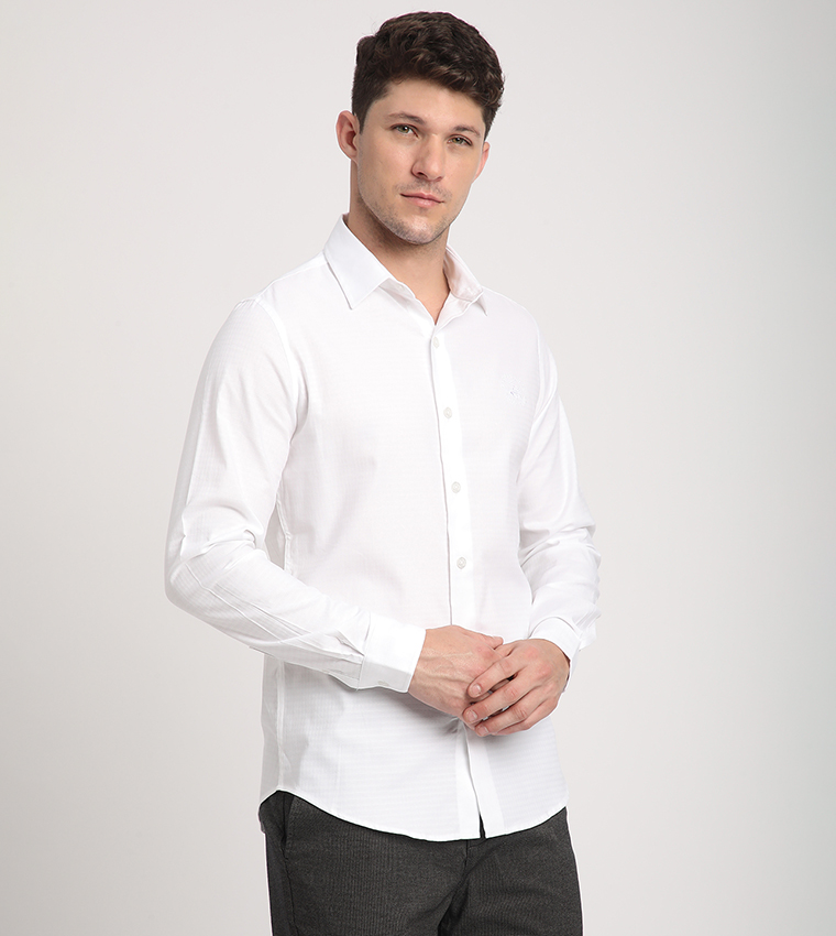 Logo Embroidered Long Sleeves Shirt