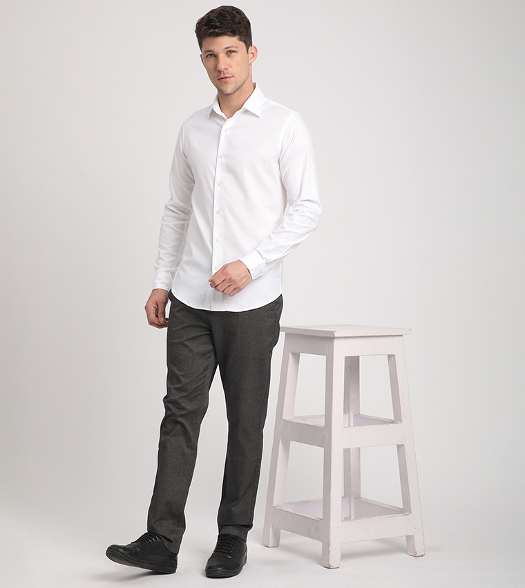Logo Embroidered Long Sleeves Shirt