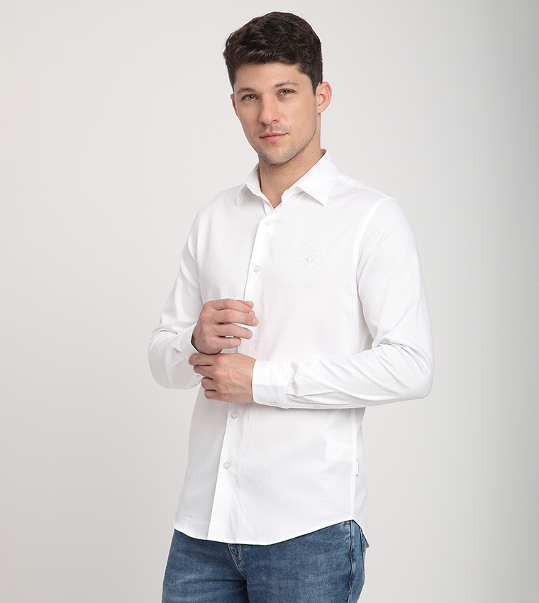 Logo Embroidered Long Sleeves Shirt