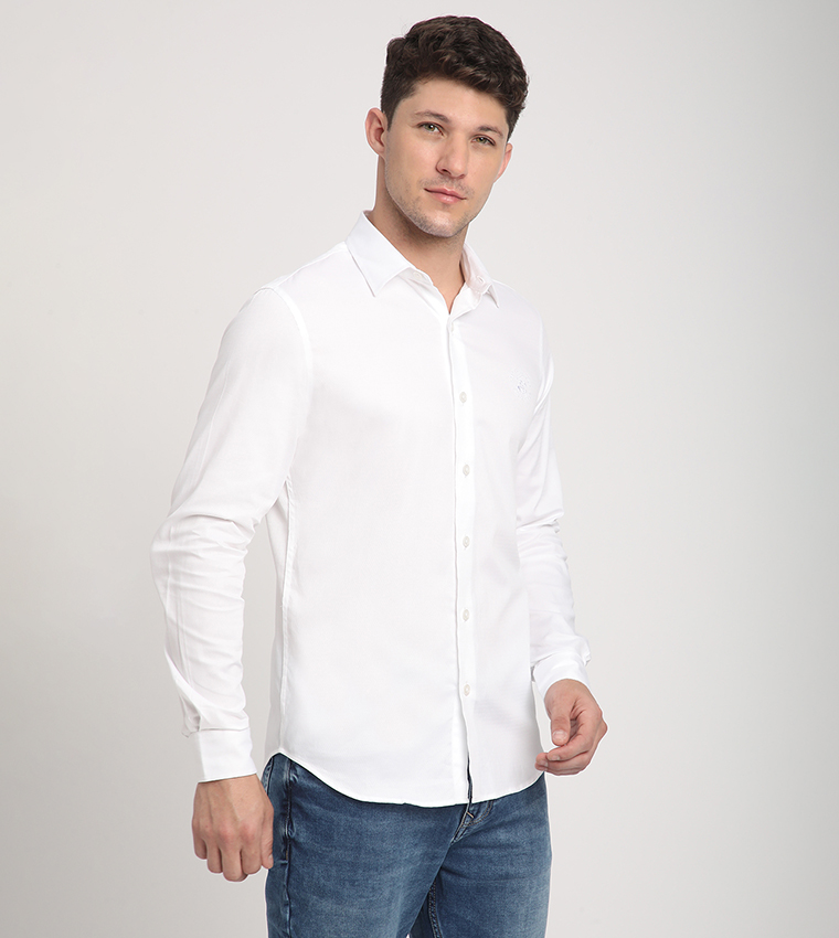 Logo Embroidered Long Sleeves Shirt