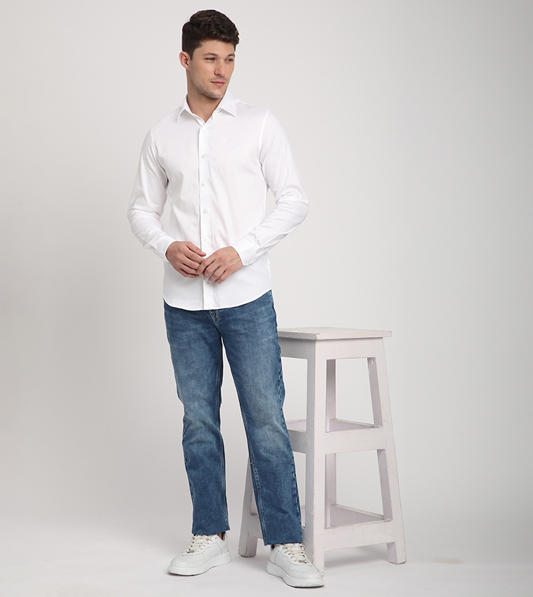 Logo Embroidered Long Sleeves Shirt