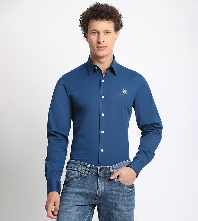 Logo Embroidered Long Sleeves Shirt