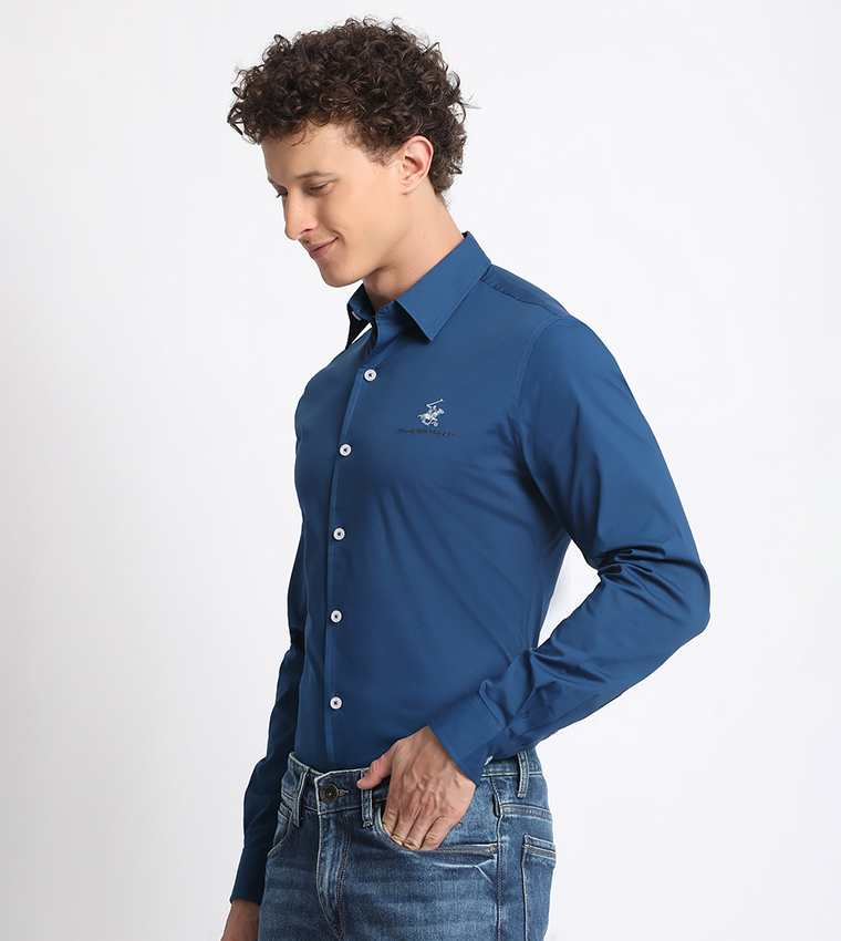 Logo Embroidered Long Sleeves Shirt