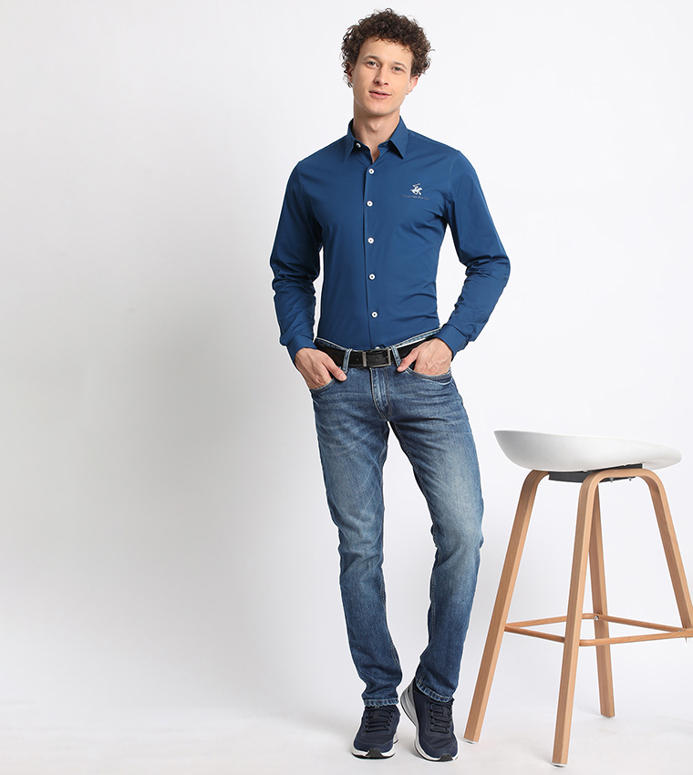 Logo Embroidered Long Sleeves Shirt