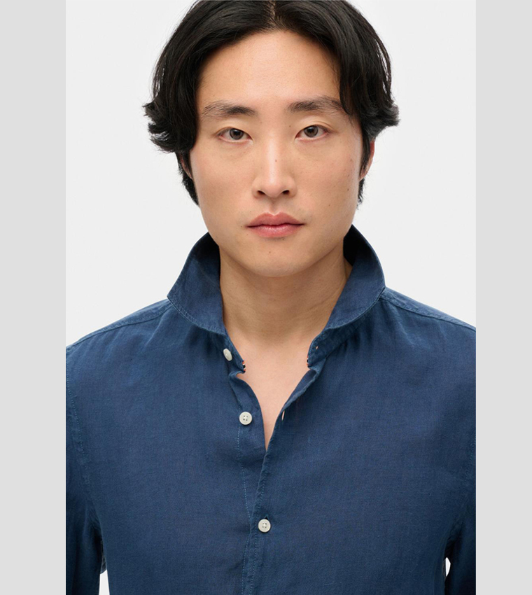 Solid Long Sleeves Linen Shirt