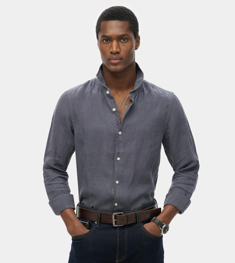 Solid Long Sleeves Linen Shirt