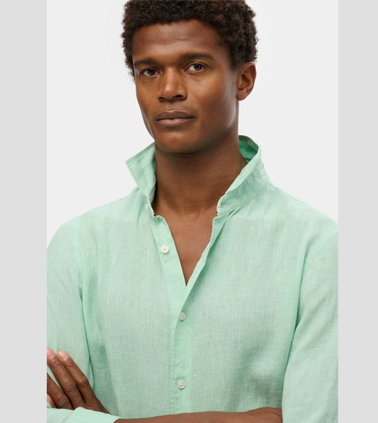 Solid Long Sleeves Linen Shirt