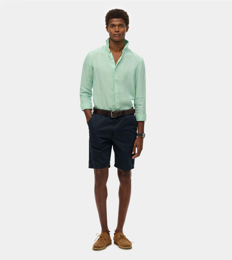 Solid Long Sleeves Linen Shirt