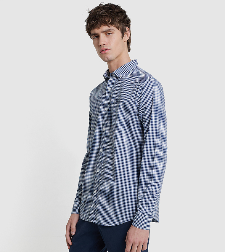 Gingham Button-Down Collar Shirt