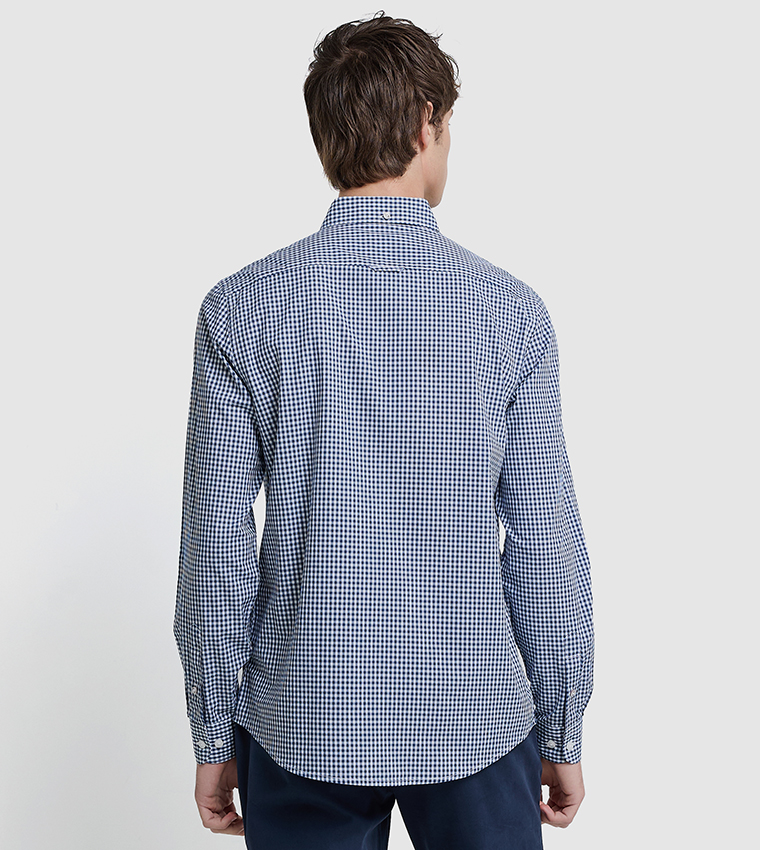 Gingham Button-Down Collar Shirt