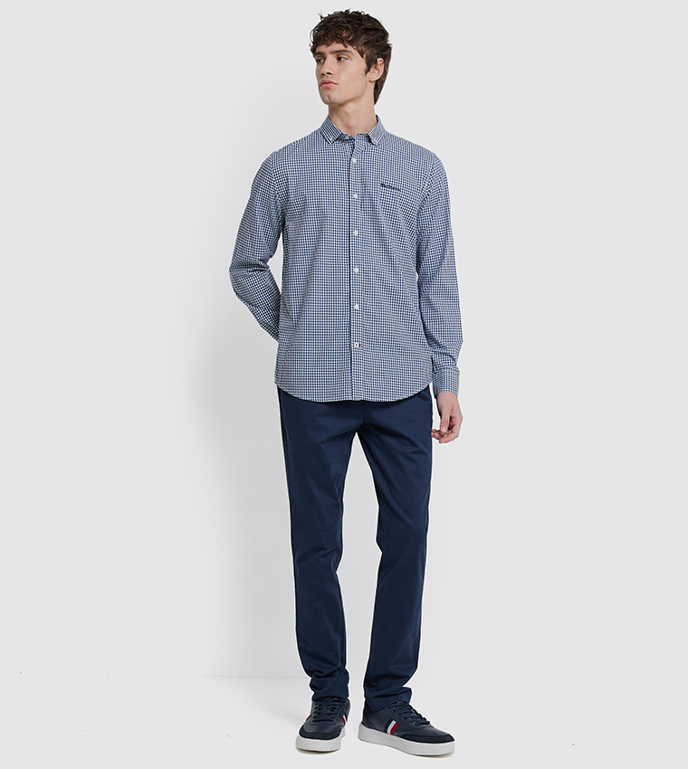 Gingham Button-Down Collar Shirt