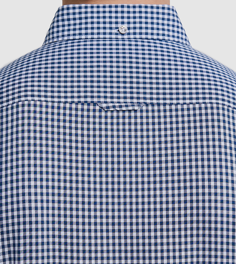 Gingham Button-Down Collar Shirt
