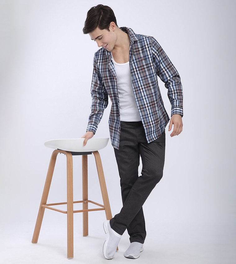 Melange Slim Fit Trousers