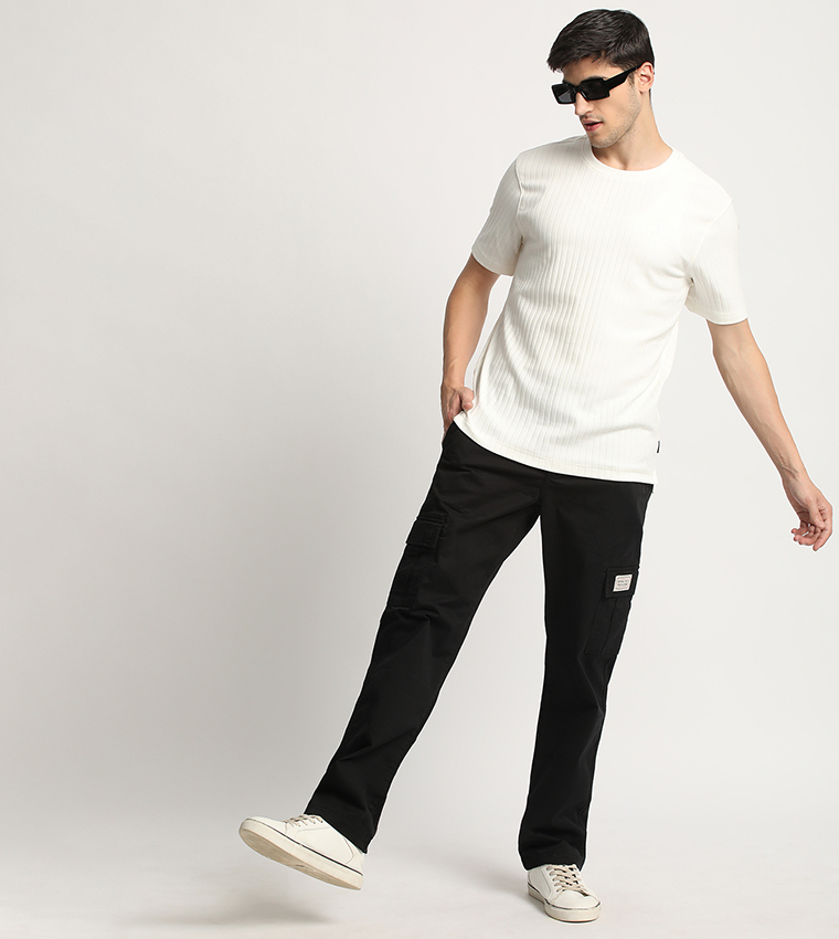Chill Vibe Solid Cargo Pants
