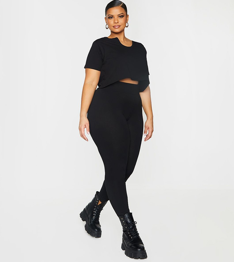 Curve High Waist Jersey Leggings