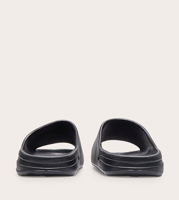 Buy PrettyLittleThing Rubber Ribbed Sole Slides In Black