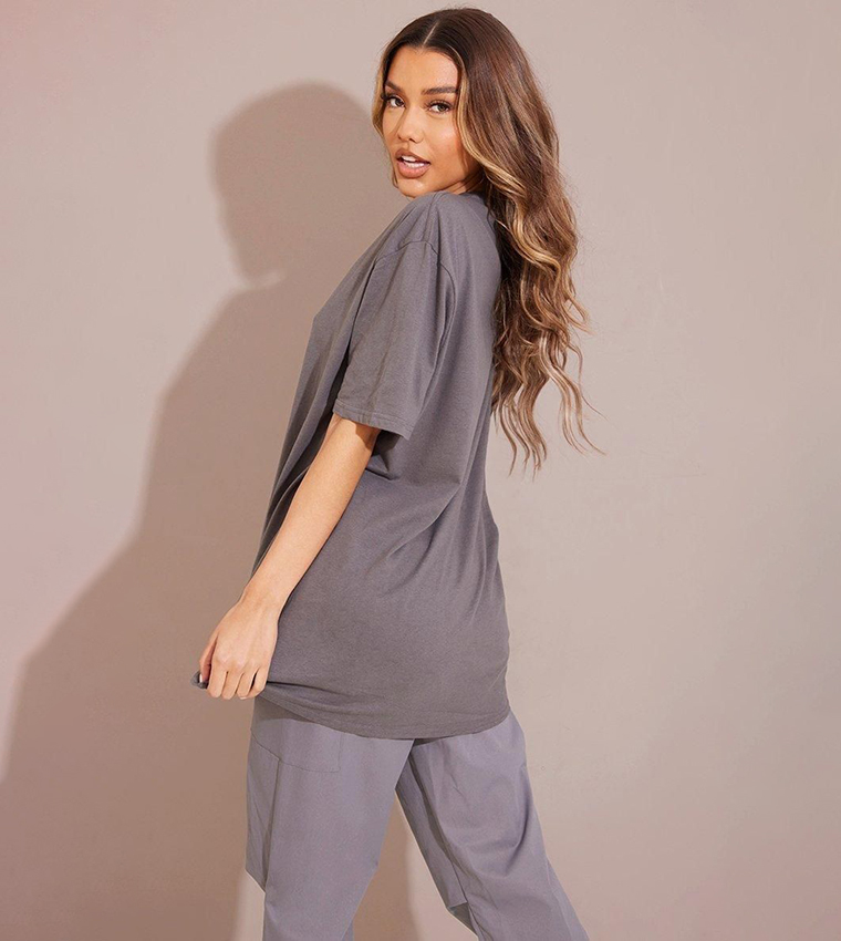 Cotton Solid Oversized T-Shirt