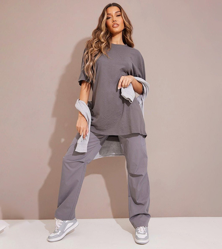 Cotton Solid Oversized T-Shirt