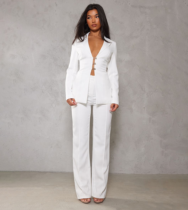 Fitted Lace Up Back Blazer