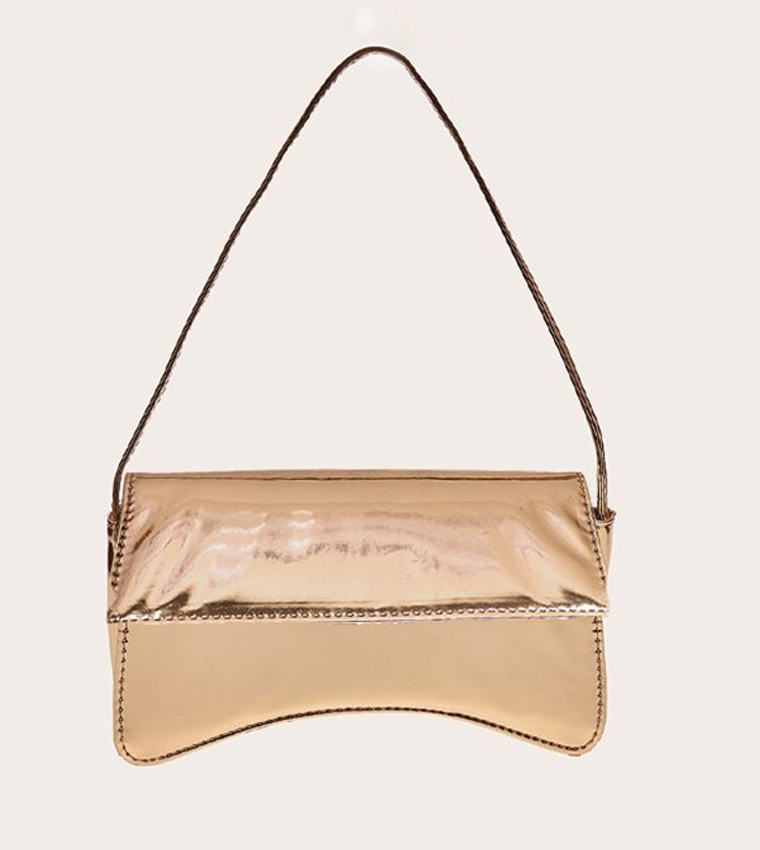 PU Flap Over Baguette Mini Bag