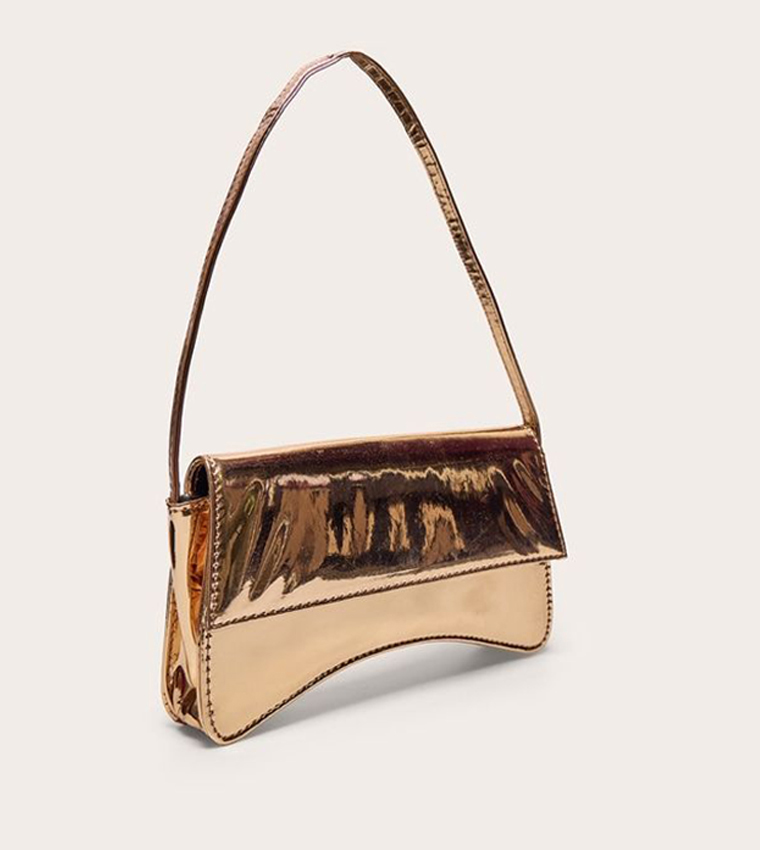 PU Flap Over Baguette Mini Bag