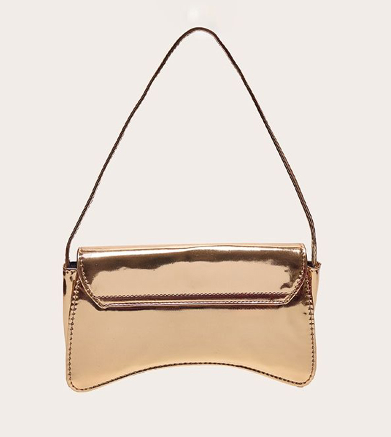 PU Flap Over Baguette Mini Bag