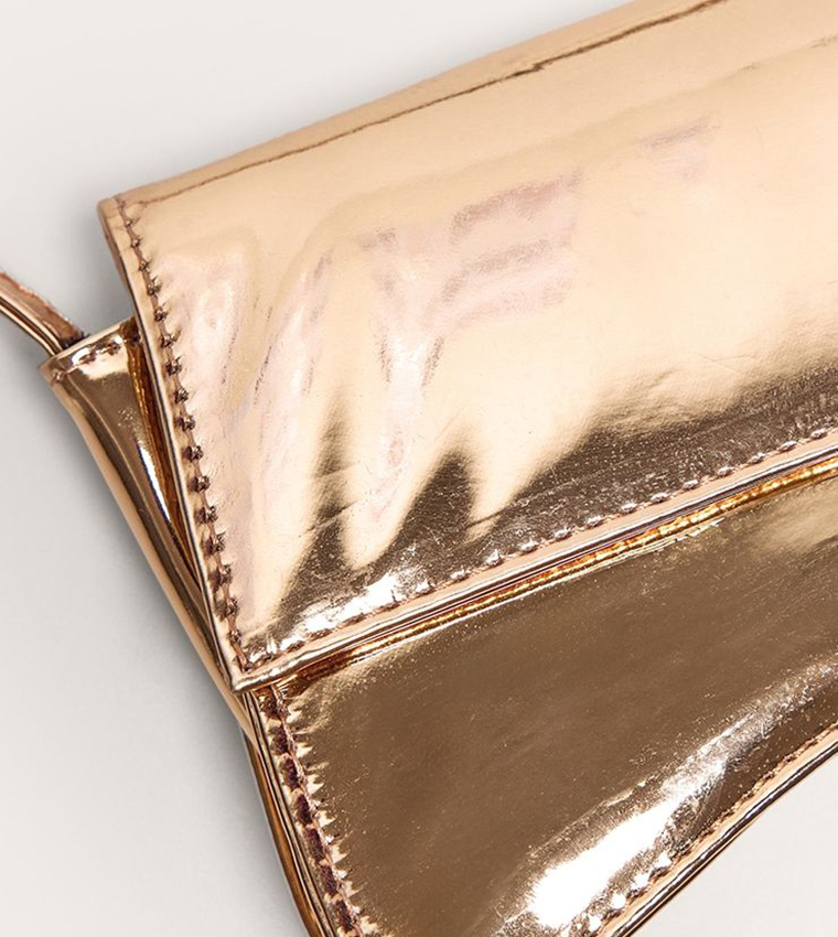 PU Flap Over Baguette Mini Bag