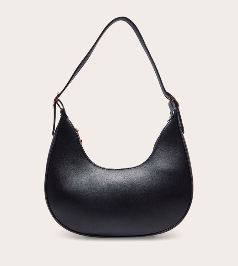 Curved PU Shoulder Bag
