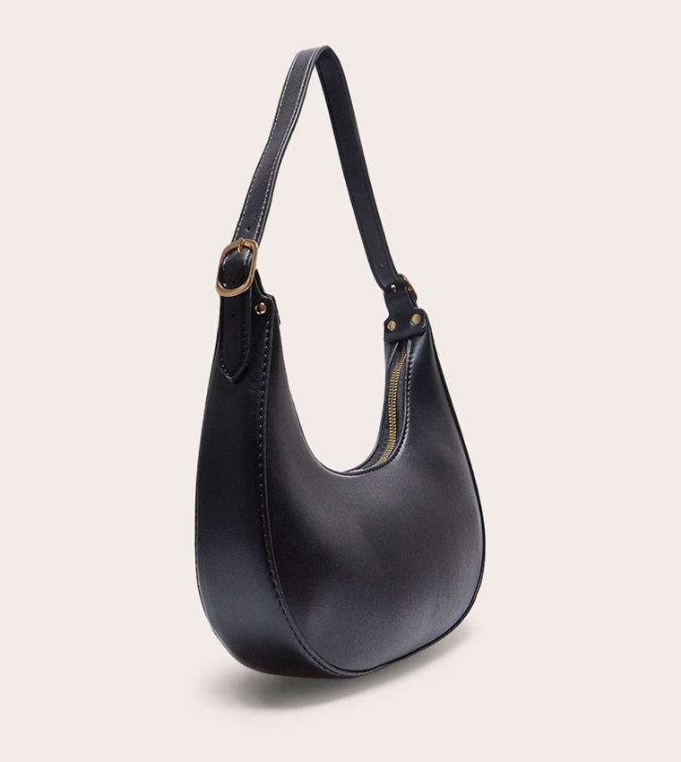 Curved PU Shoulder Bag