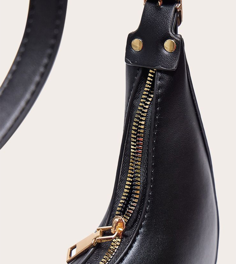 Curved PU Shoulder Bag